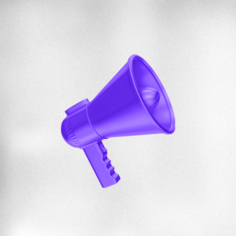 Capa de destaque do Instagram: Megafone roxo em 3D
