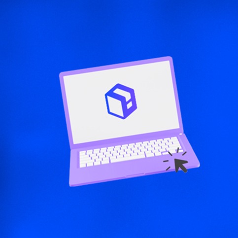 Capa de destaque do Instagram: Notebook 3D com o símbolo da Loginfo
