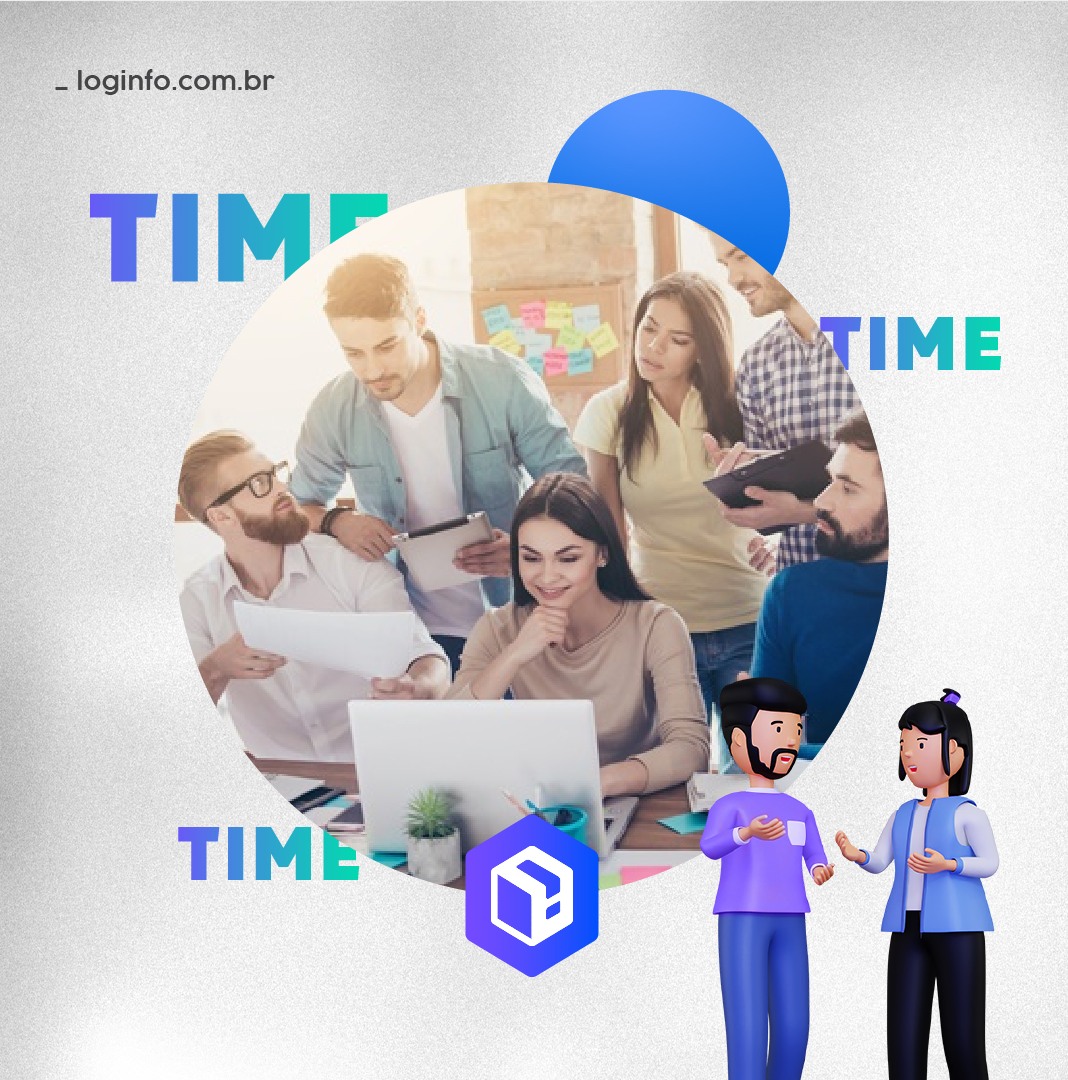 Post Time com equipe e personagens 3D