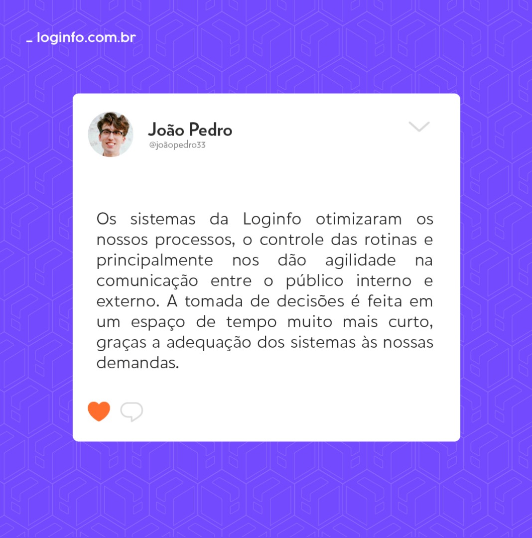 Post com depoimento de cliente sobre roxo com padrão