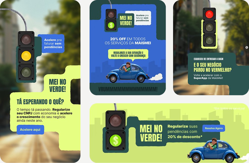 Stories e banner da campanha MEI no Verde