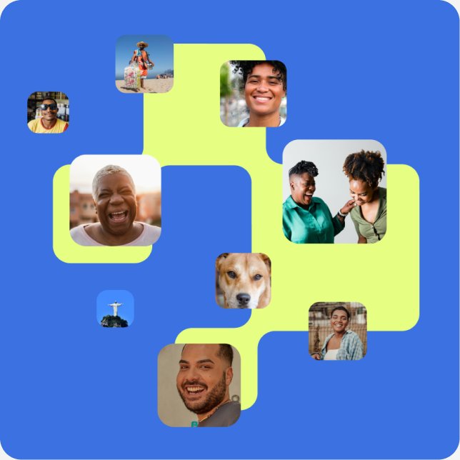 Composição com fotos de microempreendedores