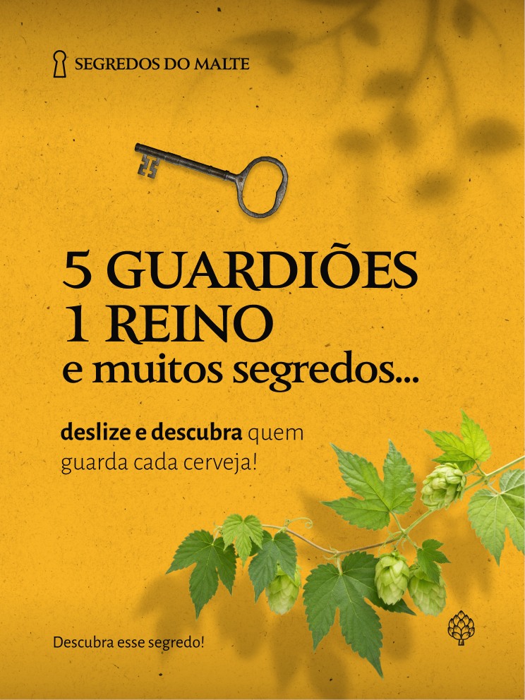 Post 5 guardiões, 1 reino e muitos segredos: chave antiga e lúpulo sobre fundo amarelo